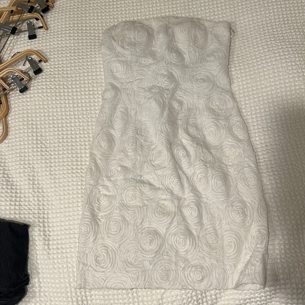 Calvin Klein white strapless mini dress